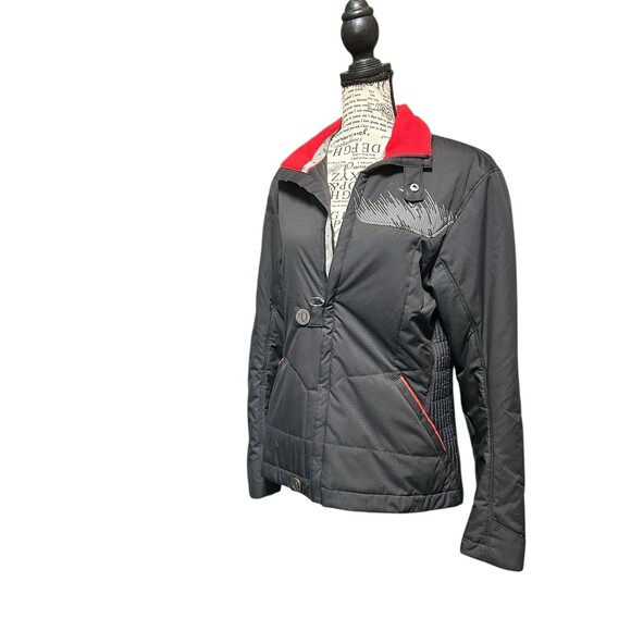 EUC! Pearl iZumi Puffer Jacket Coat black poly-fill puffer sz L - Picture 1 of 9